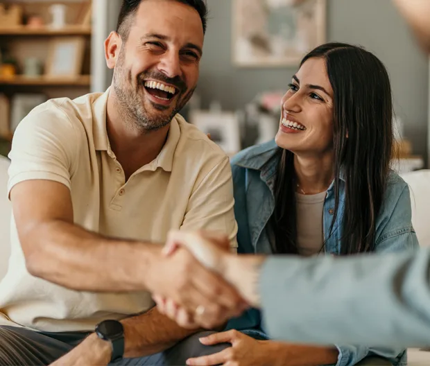 Married couple meeting with therapis