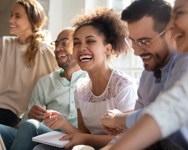 People laughing in group