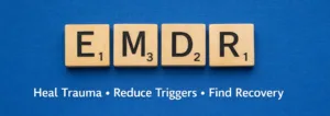 graphic with tiles spelling out EMDR